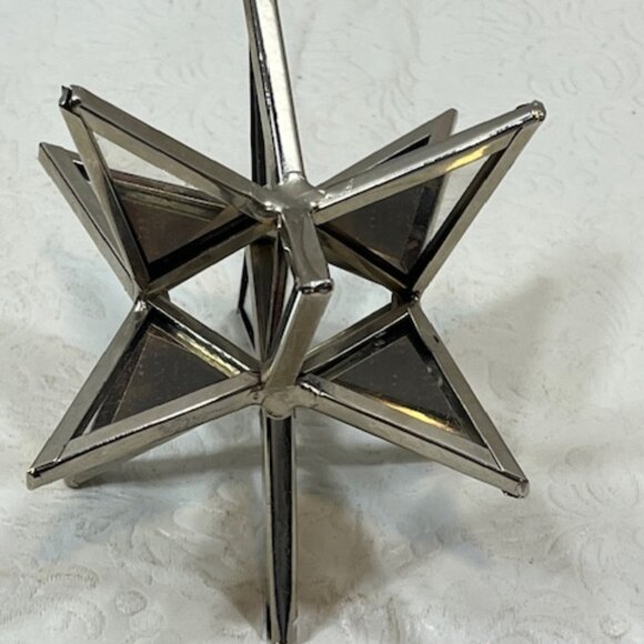 Mirror Metal 3D Star Ornament Holiday Christmas Table Mantel Decor 5" - Picture 2 of 10